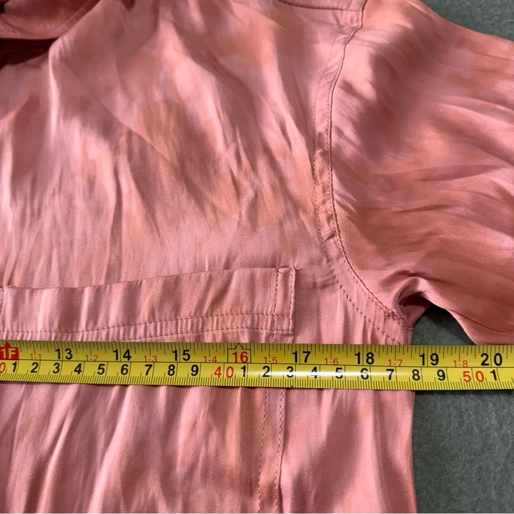Free‎ People We The Free Long sleeve Button Up Tie-Die Satin Blouse Size XS